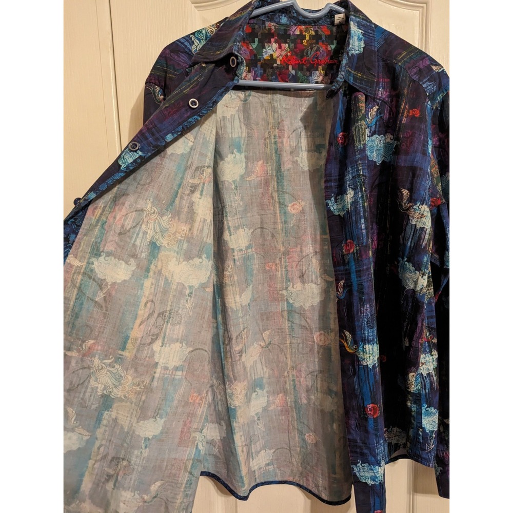 Robert Graham Sz l Birds & Roses Shirt - Picture 5 of 5